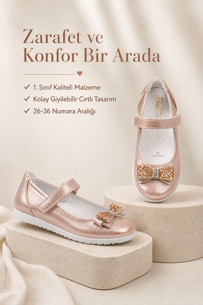 morbella Powder Pink Non-Slip Sole Girl's Ballerina Ballerinas