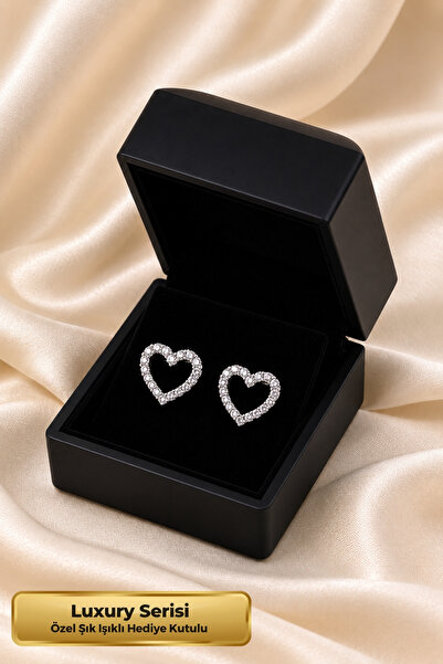 Lucente Jewellery Işıklı Hediye Kutulu 925 Ayar Gümüş Kaplama Minimal Kalp Aş...