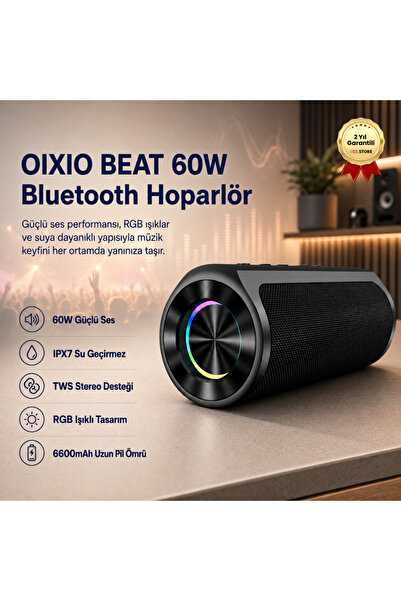 HZL BEAT 60W Su Geçirmez ipx7 Bluetooth AUX Sd Card Usb Yüksek Ses Kaliteli H...