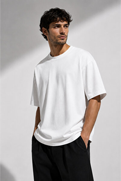 THE RULE Unisex Oversize 100% βαμβακερό φαρδύ κομμένο μαλακό με υφή Basic Cre...