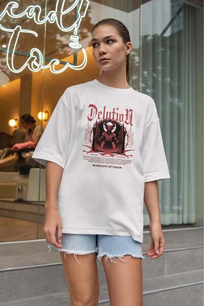 buzagi tasarım ürünleri Urban Oversize Unisex White T-Shirt
