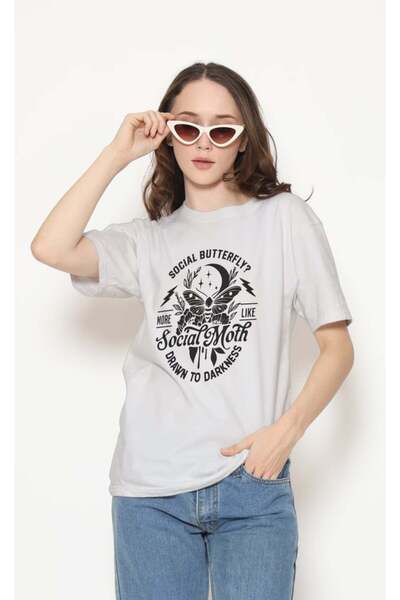 buzagi tasarım ürünleri Sarkastik Regular Fit Unisex White T-Shirt