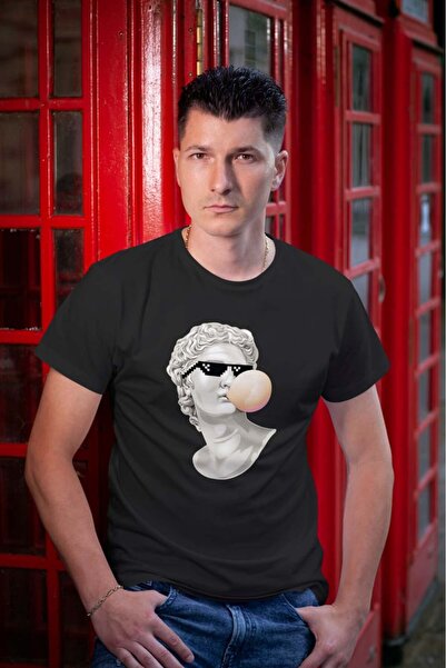 buzagi tasarım ürünleri Heykel Regular Mold Unisex Black T-Shirt