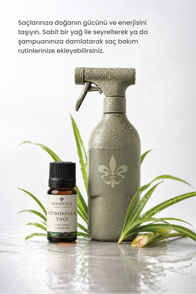 Monoville Citronella Uçucu Yağı 10 ml Saf ve Doğal (Citronella Essential Oil)