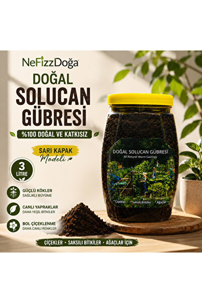 NeFizzDoğa %100 Doğal Solucan Gübresi (SARI KAPAK)-3 LİTRE