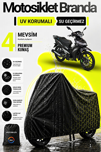 Motobros قماش القنب للدراجات النارية Kuba Easy Pro أسود مقاوم للماء ومتين (أع...