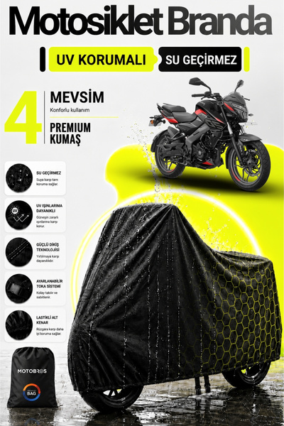 Motobros غطاء محرك الدراجة النارية من نوع BlackShield متوافق مع Bajaj NS 200،...
