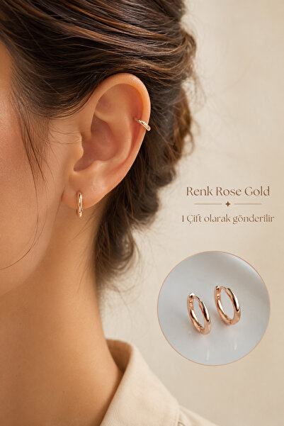 Sacce Scarves&Accessories Rose Gold Renk Küçük Boy Halka Küpe