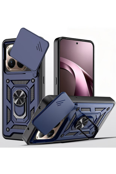 Rivor Xiaomi Mi 17T Uyumlu Kılıf Kamera Sürgülü Standlı Yüzüklü Darbe Emici K...