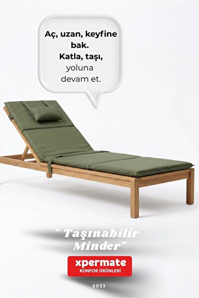 XPERMATE Kamp Yatağı Katlanır Şezlong Minderi Taşınabilir Kamp Matı Su Itici ...
