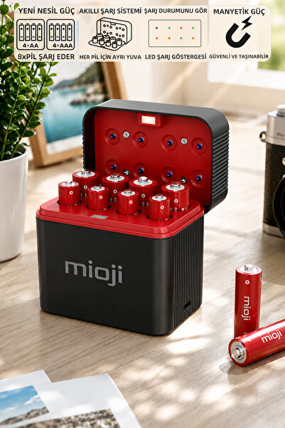 Mioji BT12 AA ve AAA 1.5V Pil Şarj Cihazı Siyah
