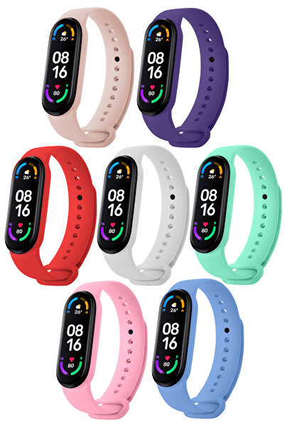 HOFFICE Xiaomi Mi Band 5 Ve 6 Uyumlu Yüksek Kalite Silikon Kordon Seti (SADEC...