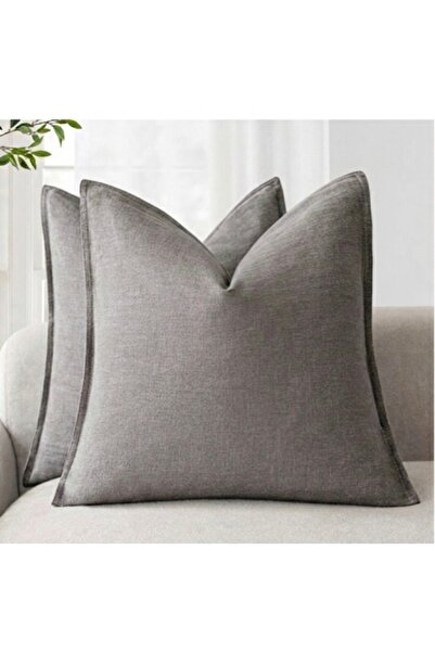 Pyramid Home Linen Throw Pillow Cover - Decorative Pillowcase - Linen Texture...