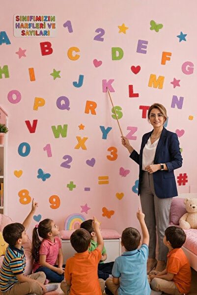 Kt Grup Ingilizce Rakamlar Sayılar Ve Şekiller Eğitici Duvar Sticker