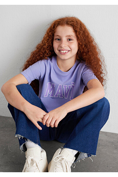 Mavi Tricou violet cu logo imprimat, cu croiala normală / croială normală 761...