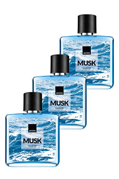 AVON Musk Marine Erkek Parfüm Edt 75 Ml. Üçlü Set