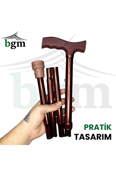 bgm Baston Katlanabilir Denge Bastonu Kahverengi-Bronz Baston