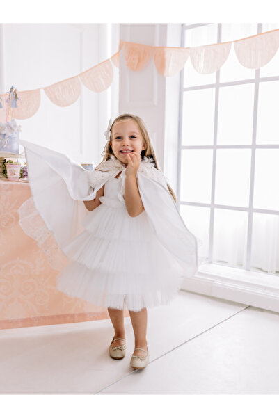 l l louIou baby gifts Sihirli Beyaz Bebek Çocuk Tül Pelerin Kostüm / 2-7 Yaş ...