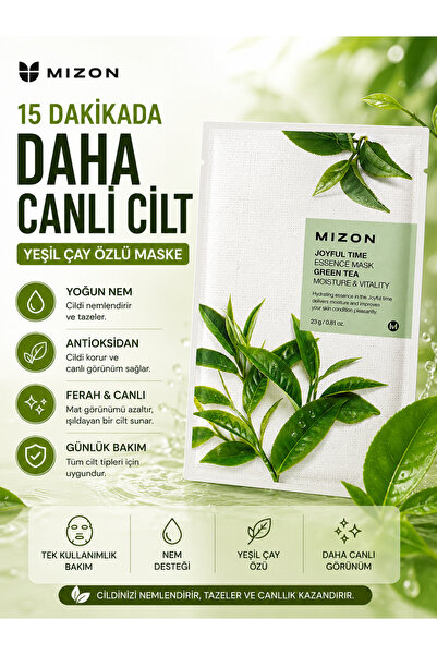 Mizon Joyful Time Essence Mask Green Tea - Green Tea Mask