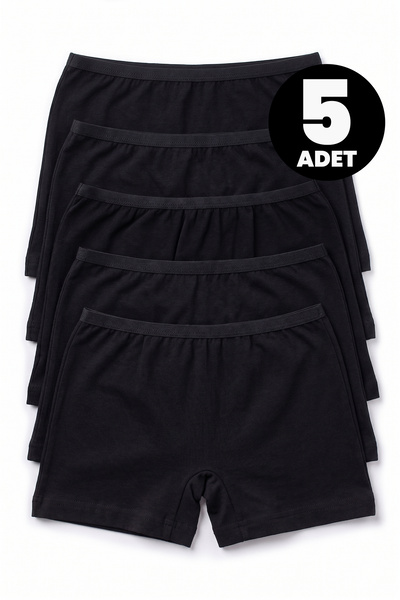 Öts Colanți boxer din Lycra negri pentru fete, 5 piese, din material elastic ...