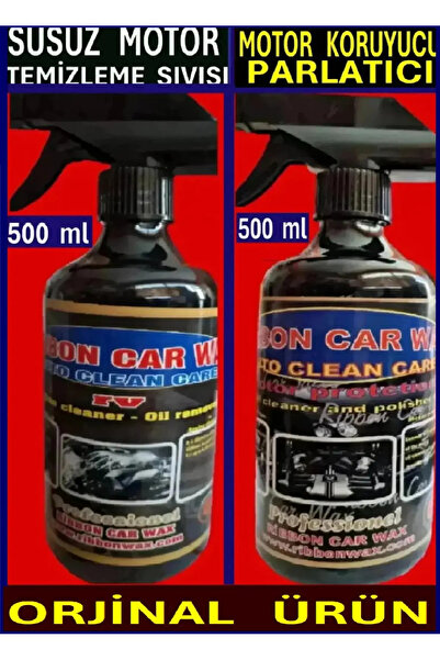 ribbonwax SUSUZ MOTOR TEMİZLEME SIVISI 500 ML + MOTOR KORUMA PARLATMA 500 ML ...