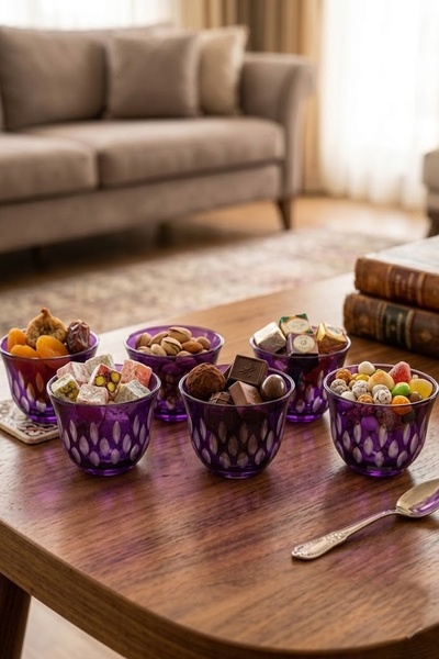 DECOSTYLE طقم أكواب زجاجية ملونة من 6 قطع من ميرا - زيمزم من ياج راكور ديكور ...
