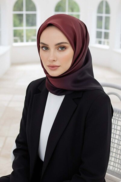 Vissona %100 Twill İpek Degrade Desenli Bordo Renkli 90x90 Eşarp Dikim Şekli ...