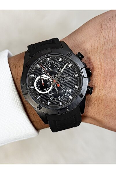FERRO Black Silicone Cord Men's Wristwatch Fm31361D-G Functions Active Waterp...