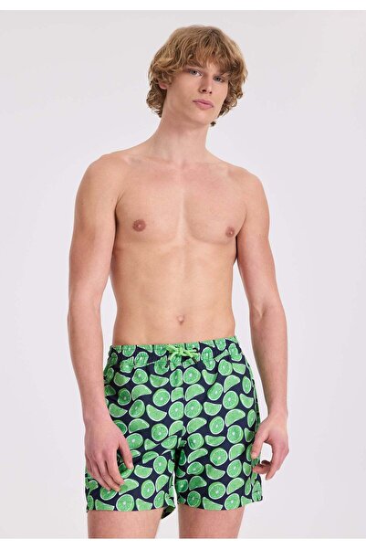WESTMARK LONDON Ανδρικό μαγιό σορτς με κανονική εφαρμογή Green Lemon WMSTRIPE