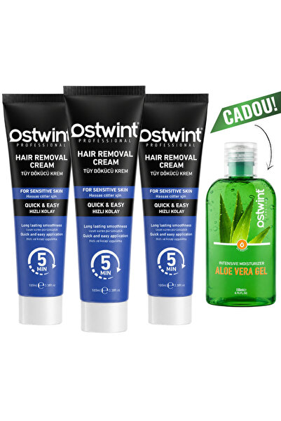 Ostwint Set de 3 creme depilatoare pentru ten sensibil - 100ml (bărbați) + Ca...