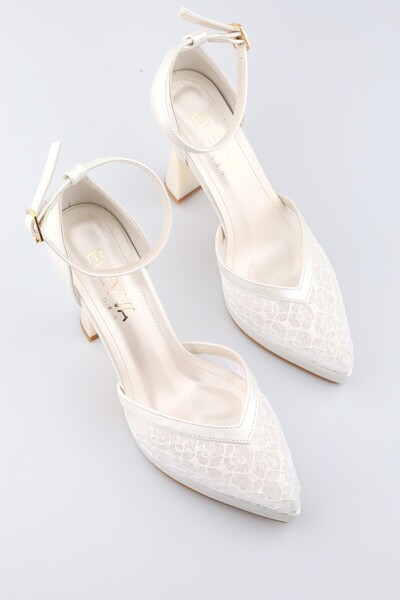 moon glow Women's Platform Heeled Bridal Shoes Stylish Bridal Wedding Lace-Up...