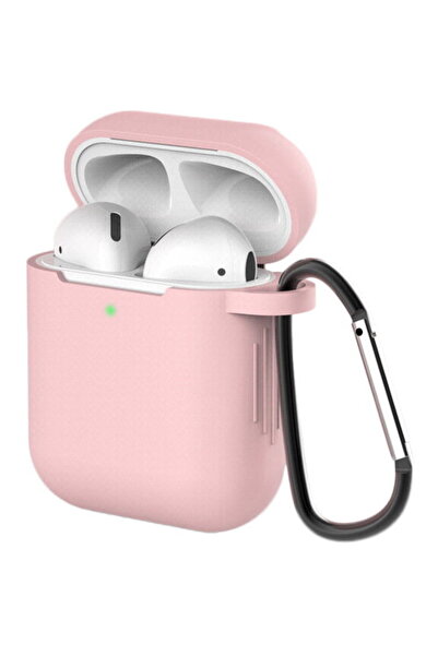 Hurtel Husă silicon moale pentru căști AirPods 2 / AirPods 1 + breloc carabin...