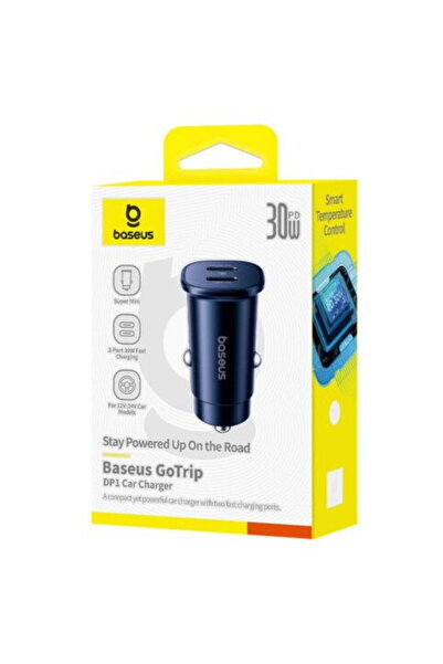 Baseus Încărcător auto GoTrip C+C, QC 3.0, 30W Negru