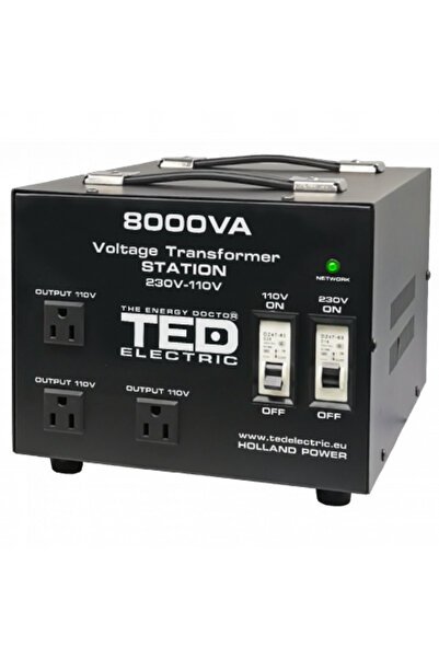 TED Electric Transformator 230-220V la 110-115V 8000VA/6400W cu carcasa TED00...
