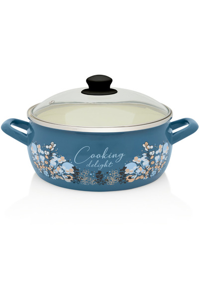 Metalac Cratita 5l cu capac sticla Cooking Delight Metalacemail/24cm/5l