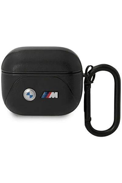 BMW BMA322PVTK Husă AirPods 3 negru/negru Piele Linie curbată