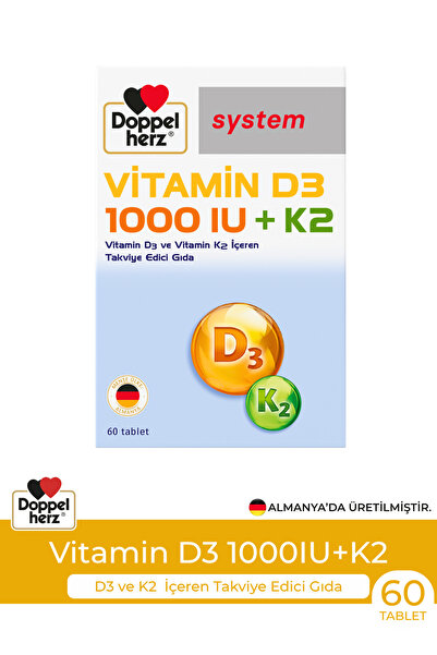 doppel herz Vitamin D3 1000 IU + K2 60 Tablets