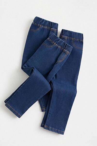 Cigit Stitch Pocket Leggings Pants 1-7 Years Blue