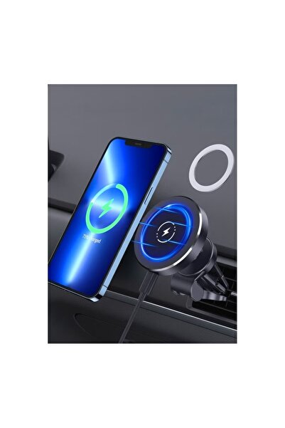 Generica 15W Fast Wireless Car Charger & Phone Mount - Hd Glass Surface, Stro...