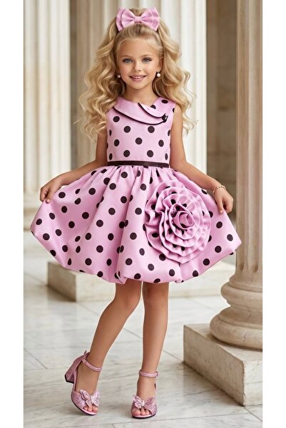 CALİSA Rochie de prințesă din satin premium pentru fete, cu cataramă - Rochie...