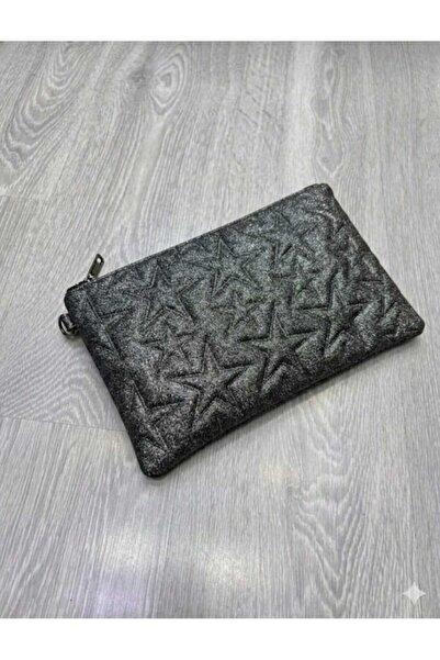 ÖZÜM ÇANTA Women's Star Embroidered Chain Strap Portfolio Bag Smoked