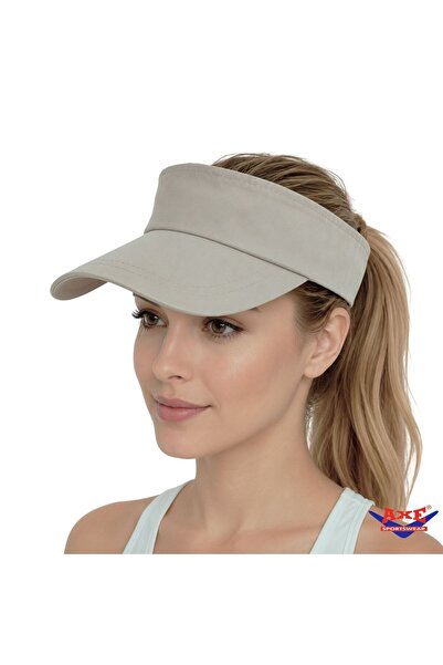 AXE SPORTSWEAR Stone Color Adjustable Velcro Back Visor Hat Uv Sun Protection...