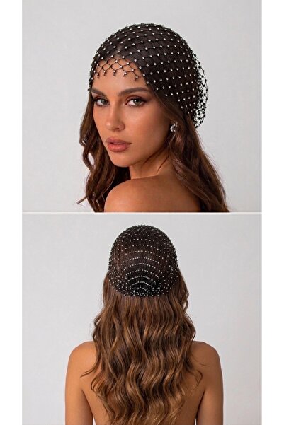 Alâ Atelier Black Stone Mesh Bandana hajkiegészítő motorháztető