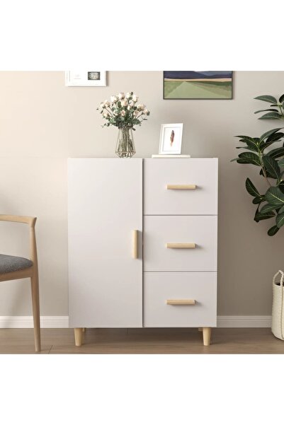 Concept Servantă, alb, 69,5x34x90 cm, lemn prelucrat