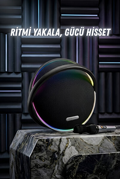 hakopro 100W 12000 mAh Rgb Ledli Siyah Bluetooth Hoparlör Ipx5 H707S