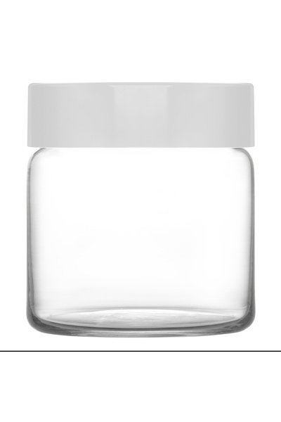LAV Novo Cam Kavanoz 2'li Orta Boy 635 ml Beyaz Plastik Kapaklı (Erzak Saklam...