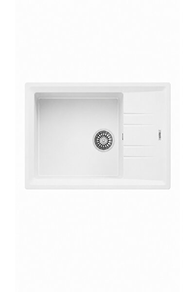Teka STONE 76*48 TEK GÖZ DAMLALIKLI GRANİT EVYE BEYAZ (115330033)
