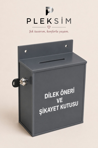 ulusoypleksi Premium Kalitede Kilitli Dilek ve Öneri Kutusu – Duvara Monte Pl...