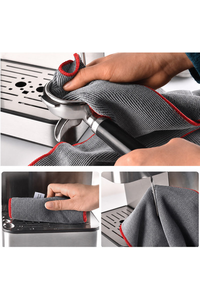 Liber Barista Clothes Barista Bezi 2'li Paket SÜPER KALIN Mutfak Kahve Ekipmanları,süt Buhar Çubuğu Temizleme Bezi Heavy Duty