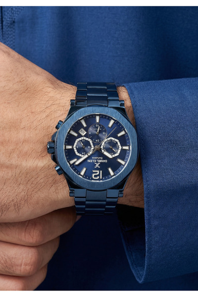 Daniel Klein Exclusive Blue Stainless Steel Watch for Men DK.1.14216-4